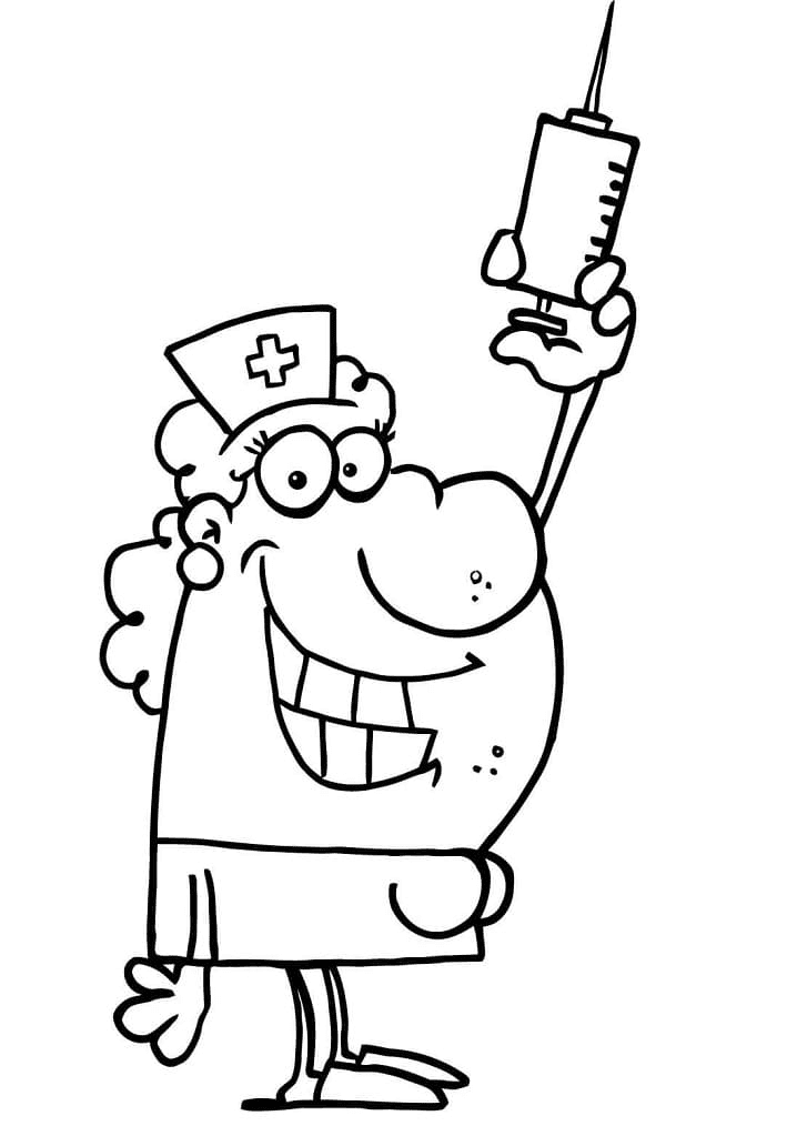 Nurse with Syringe Coloring Pages
