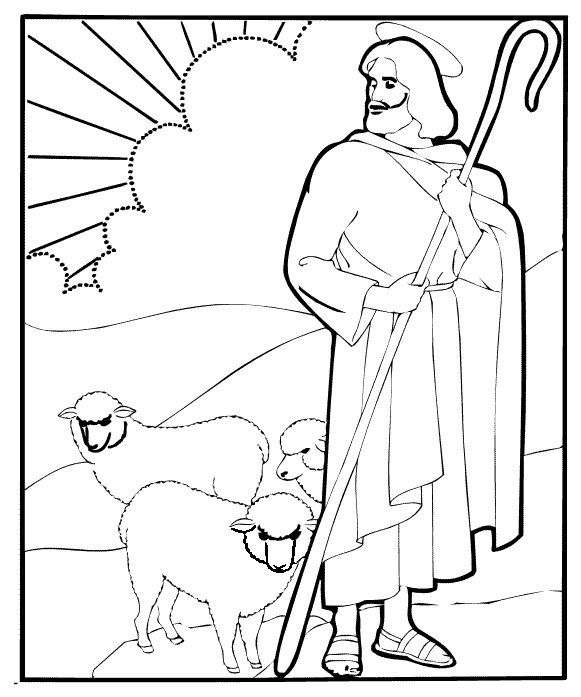 Our Shepherd – Religious Easter Coloring Page
