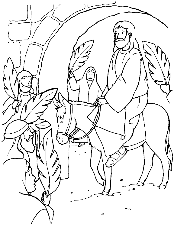 Palm Sunday Bible Coloring Page