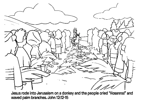 Palm Sunday Lesson Sheet Coloring Page