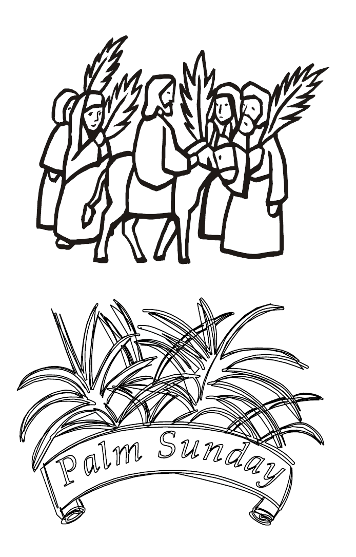 Palm Sunday for Kids Coloring Page