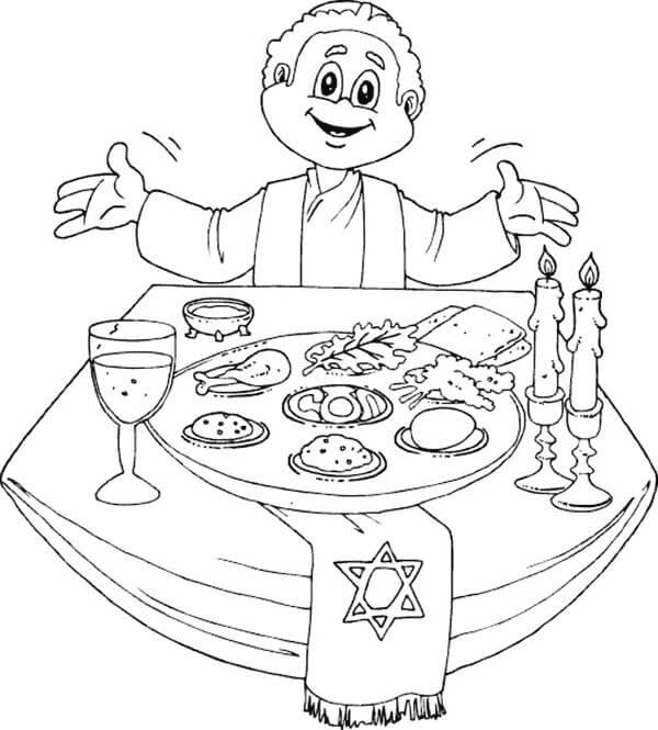 Passover Kids Coloring Page
