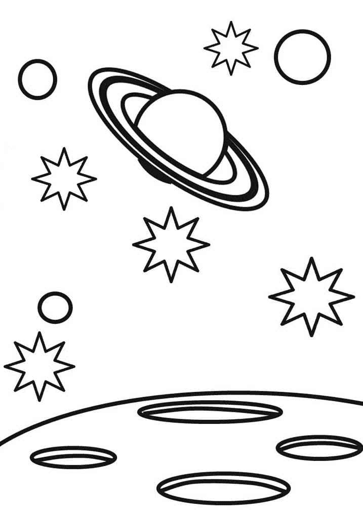 Planet Among The Stars Coloring Page