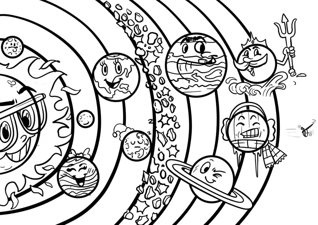 Planets Around The Sun Coloring Page