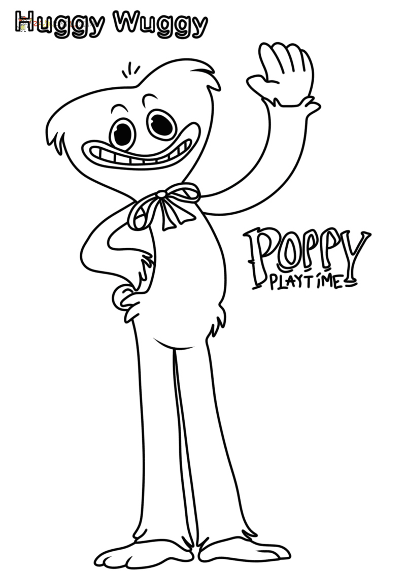 Poppy Playtime Huggy Wuggy Coloring Page Free Printable Coloring Pages