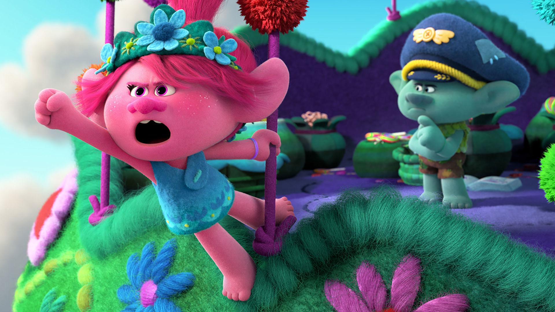 Páginas para colorir Poppy and Trolls: Personagens de desenhos animados incomuns são sempre especiais para as crianças