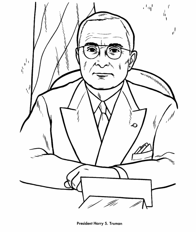 President Harry S. Truman Coloring Page