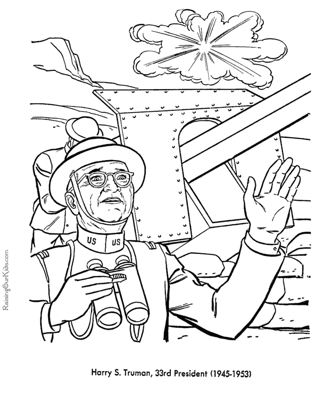 President Truman Free Printable Coloring Pages