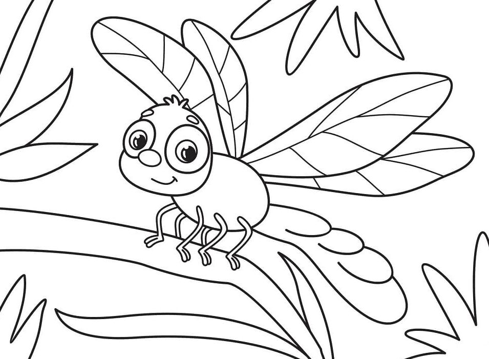 Pretty Dragonfly Coloring Page
