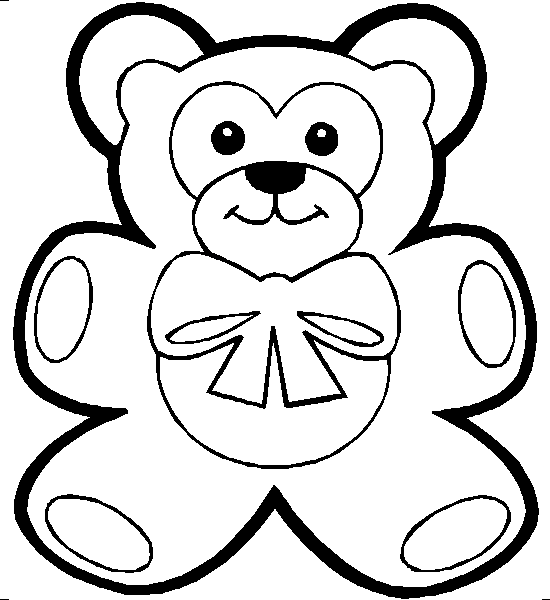Pretty Teddy Bear Coloring Page