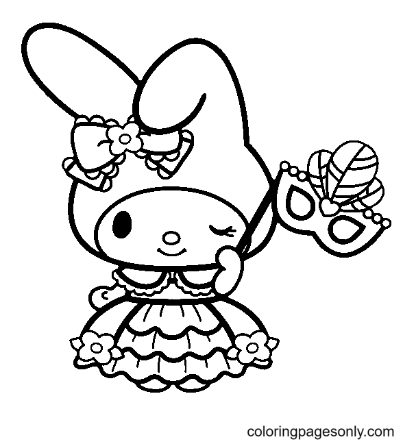 Printable My Melody And Kuromi Coloring Pages prntbl