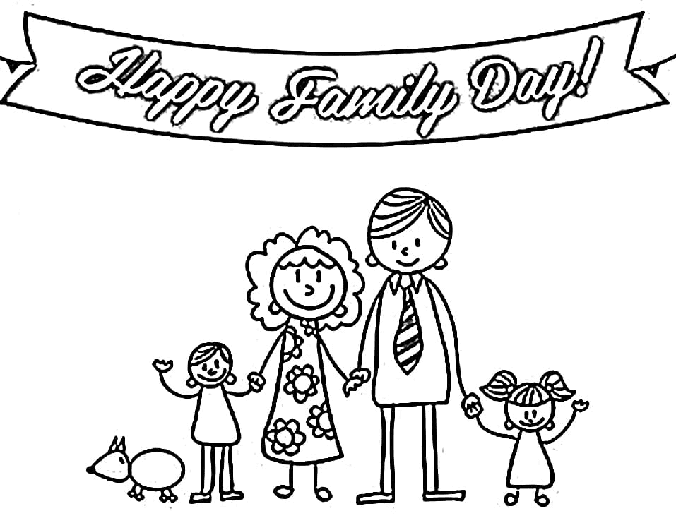 Imprimir Página para Colorir Dia da Família