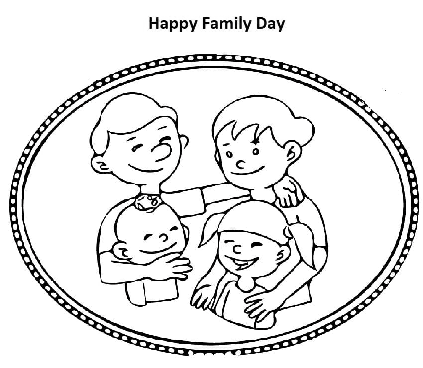Imprimir desenho para colorir feliz dia da família