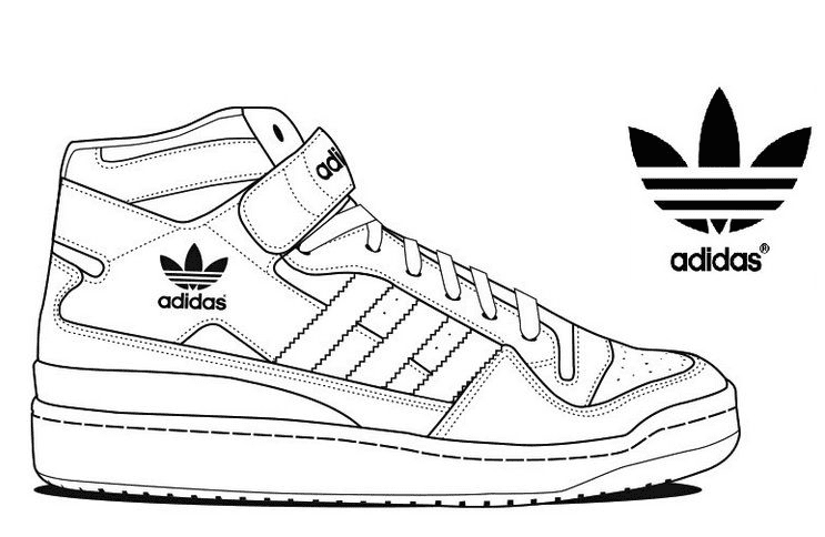 Printable Adidas Shoes Coloring Page