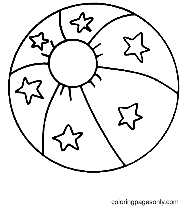 Printable Beach Ball Coloring Pages