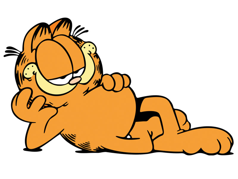 加菲猫和高飞着色页：这些是卡通世界中懒惰但著名的角色。