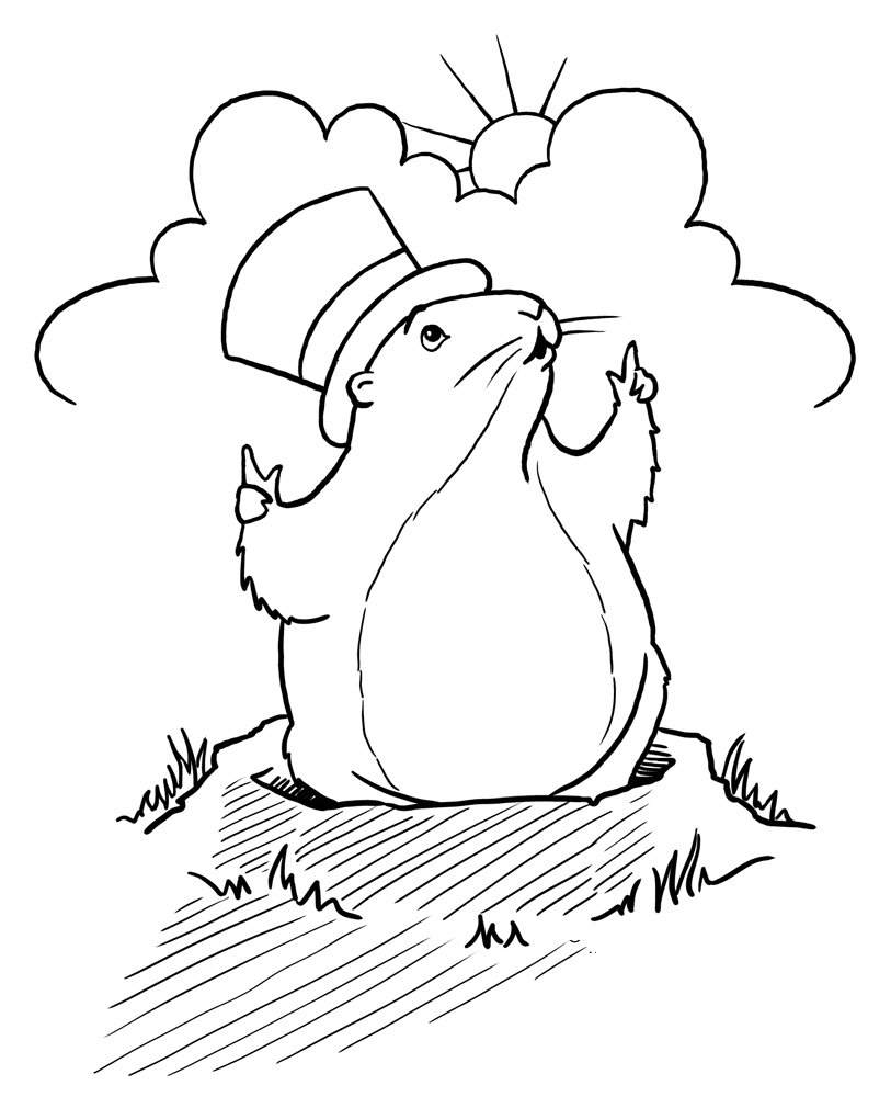 Jour de la marmotte imprimable pour les enfants de Groundhog Day