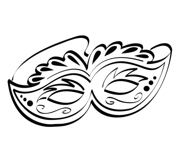Afdrukbare Mardi Gras-masker kleurplaat