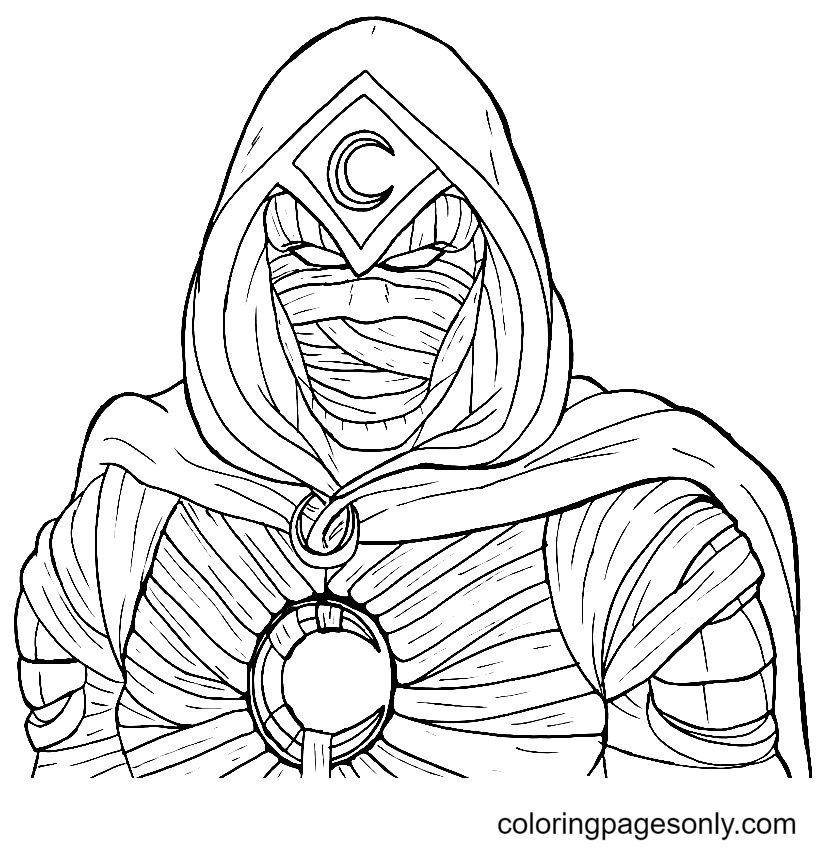 Printable Moon Knight Marvel Coloring Pages