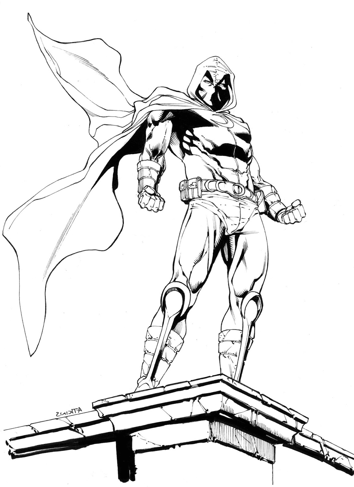 Printable Moon Knight Coloring Page