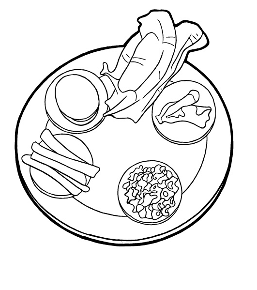 Раскраска Тарелка для пасхального седера для печати