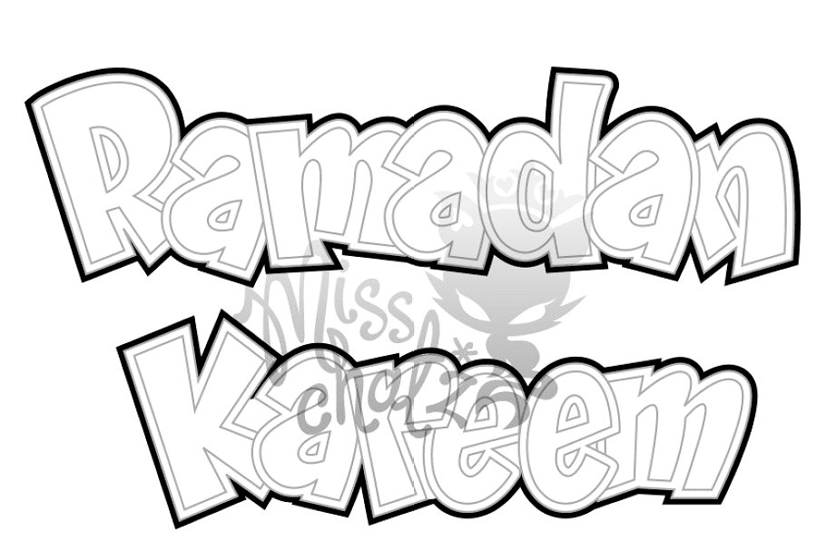 Página para colorir de Ramadan Kareem para imprimir