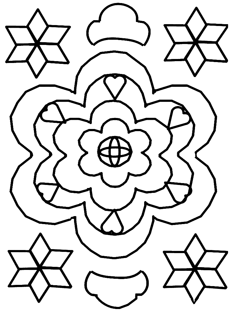 Printable Rangoli Images Coloring Pages
