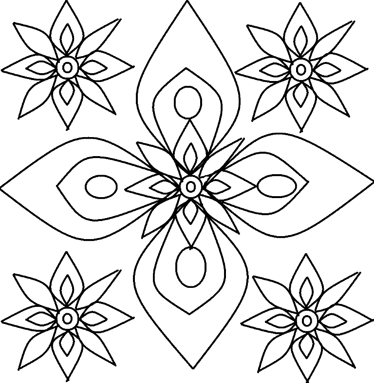Página para colorir de folhas de rangoli imprimíveis