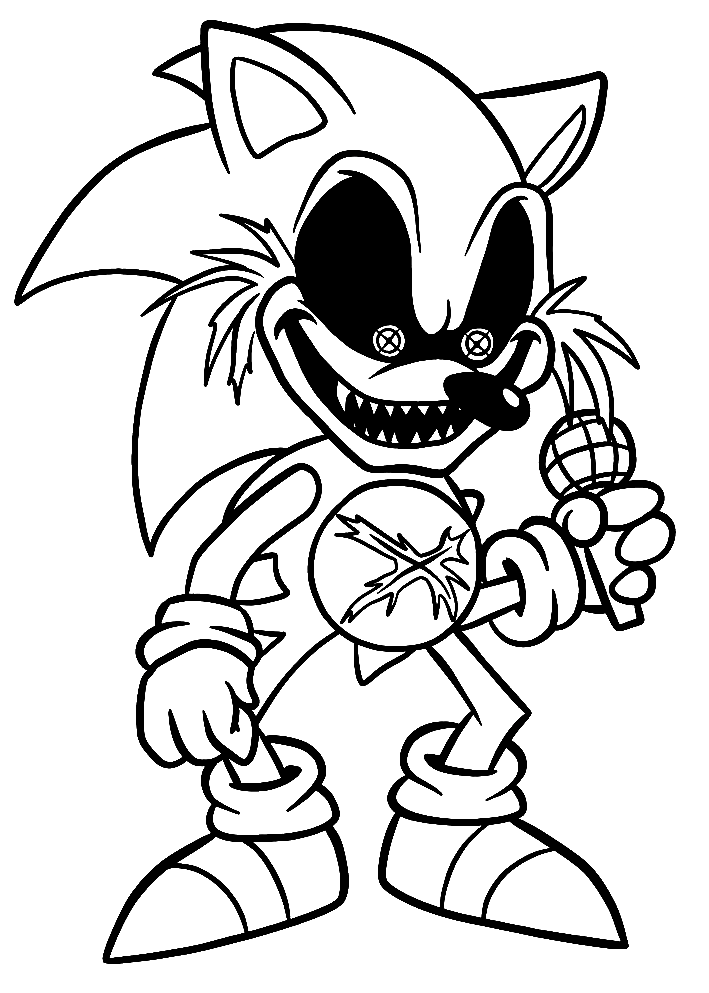 Printable Sonic Exe for Kids Coloring Pages