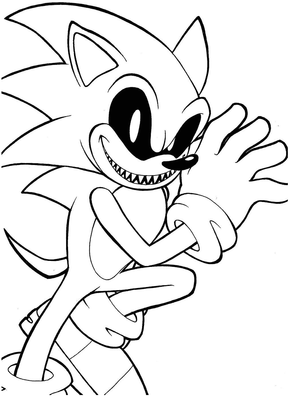 Printable Sonic Exe Coloring Page