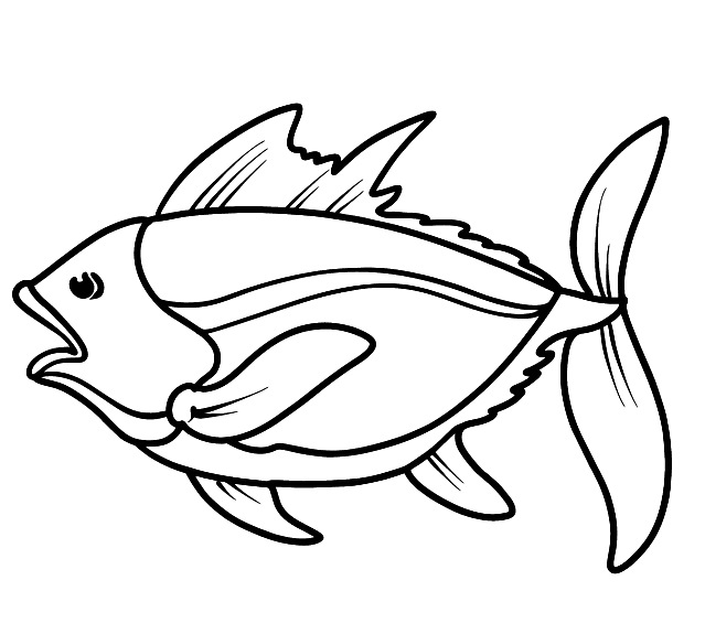 Printable Tuna Fish Coloring Page