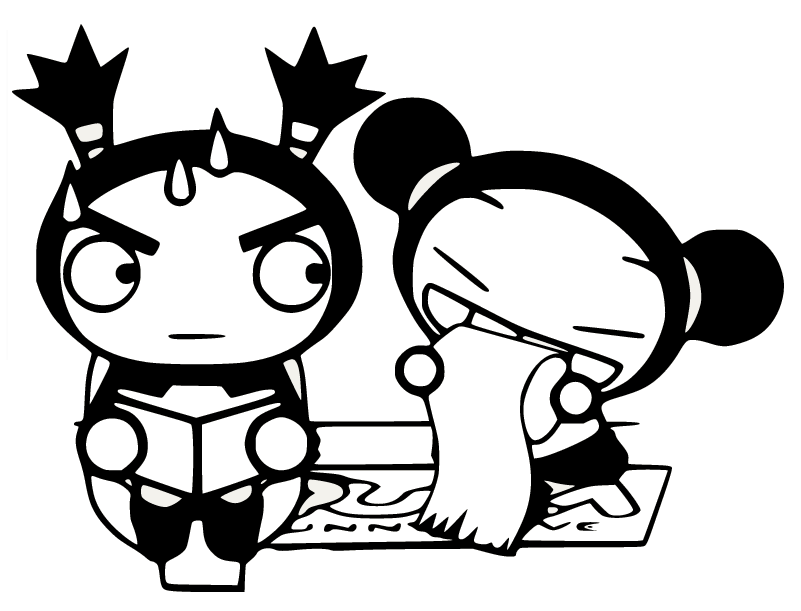 Pucca Eating Toilet Paper Scares Garu Coloring Pages