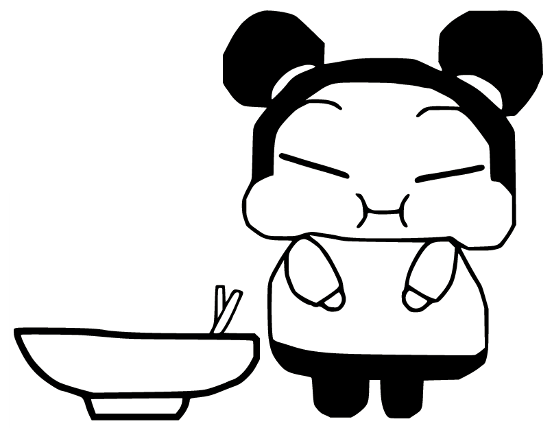 Pucca Eats Too Much Coloring Page