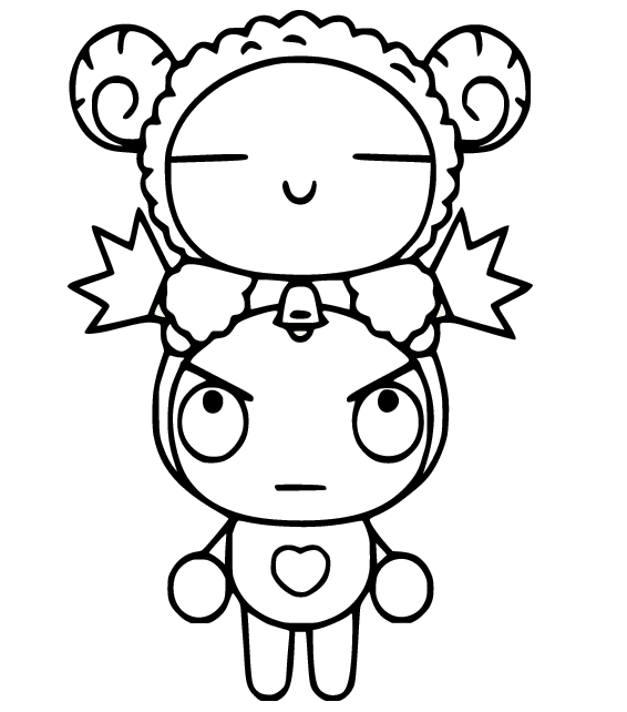 Pucca On Garus Back Coloring Pages