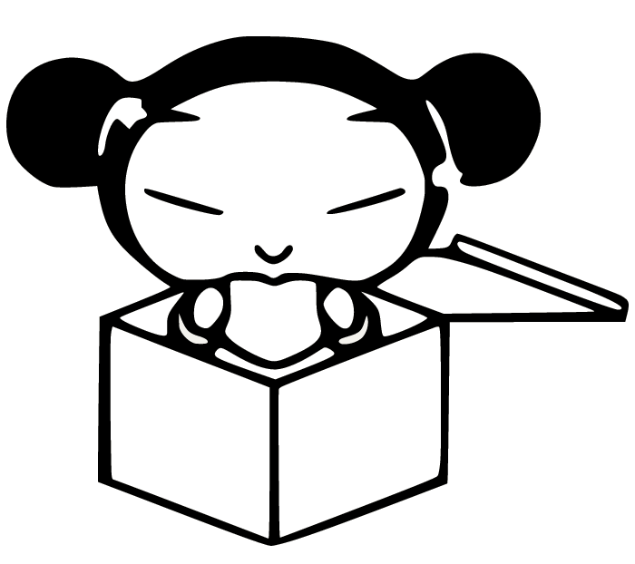 Pucca out of a Box Coloring Page