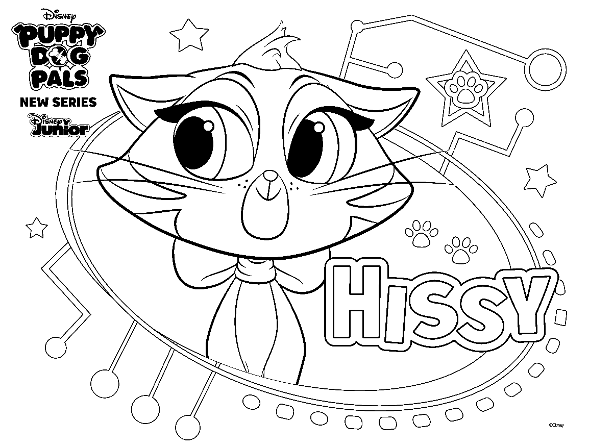 Puppy Dog Pals Hissy Coloring Page