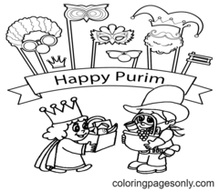Páginas para colorir de Purim
