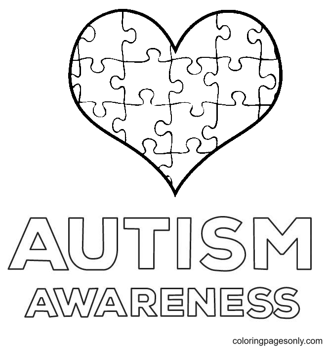 Puzzelstukjes voor autismehart van Wereld Autisme Awareness Day