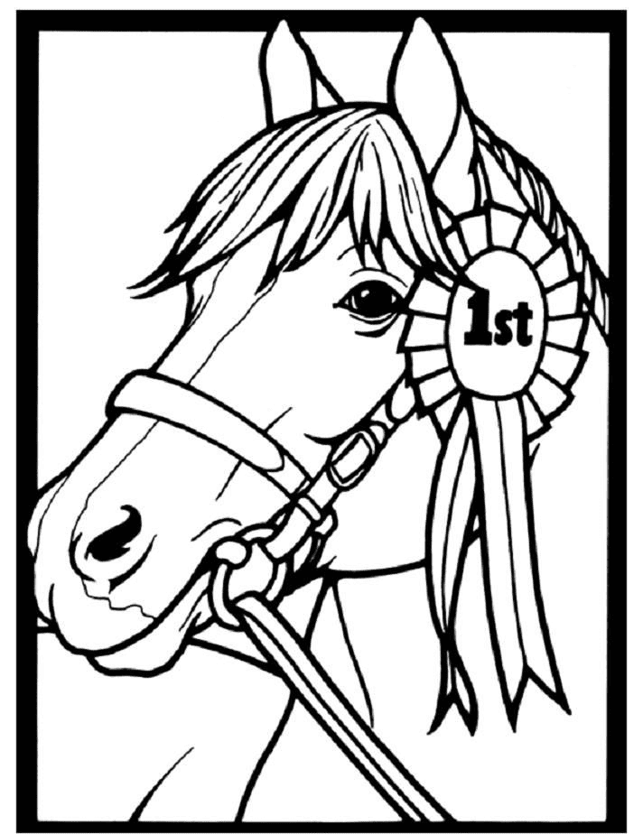 Race Horse 1st Place Coloring Page