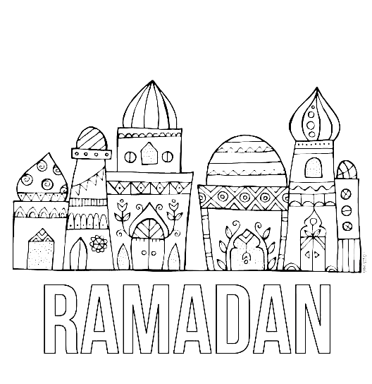 Pagina da colorare del Ramadan
