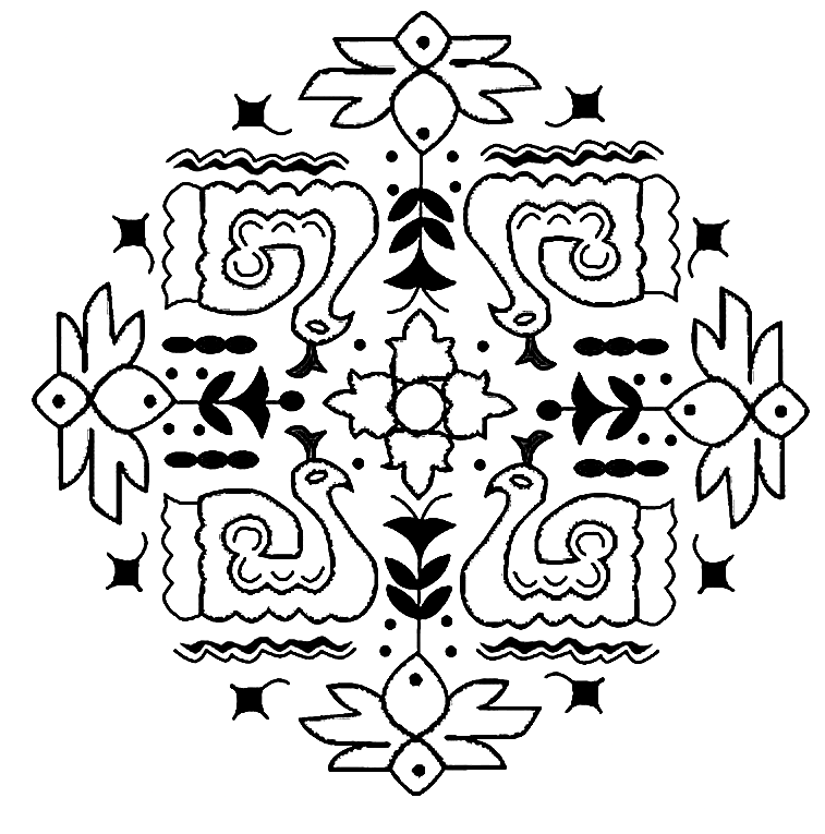Rangoli Designs Free Coloring Pages