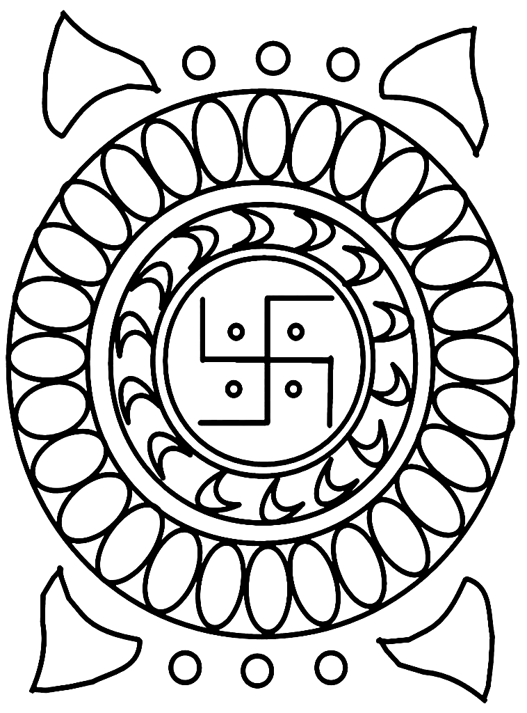 Rangoli Designs to Print Coloring Pages