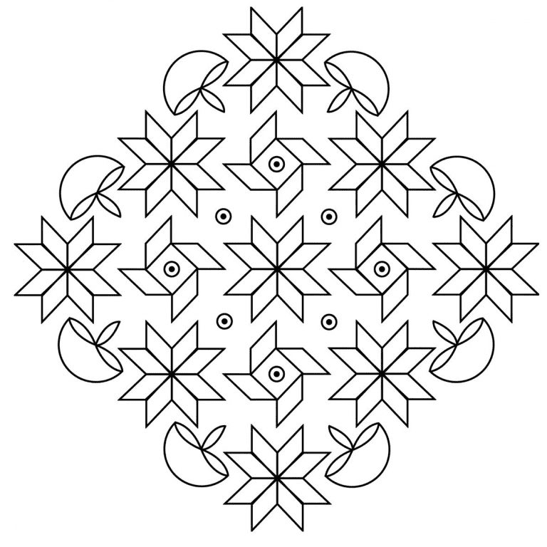 Rangoli for kids Coloring Pages