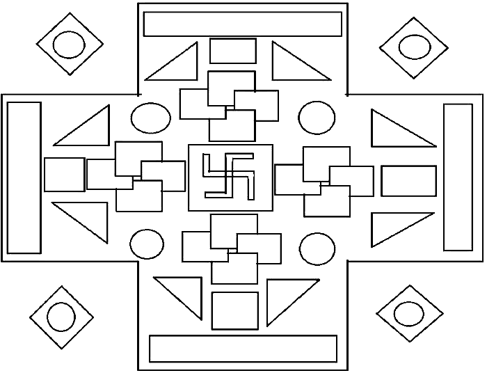 Rangoli from Shapes Coloring Pages