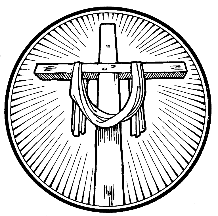 Religious Cross For Easter Coloring Page