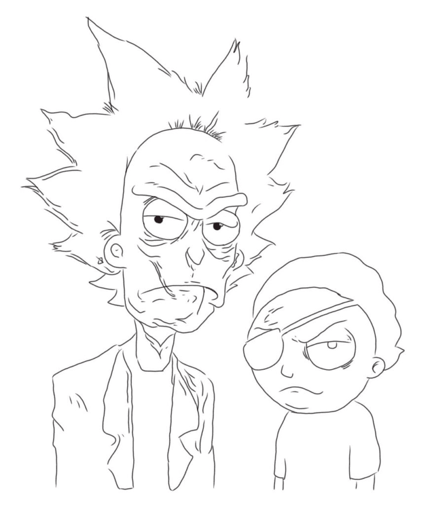 Rick and Morty Free Coloring Page
