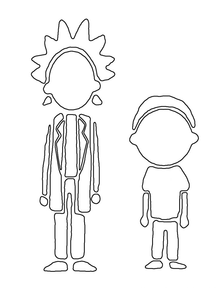 Rick and Morty Line Art Coloring Page