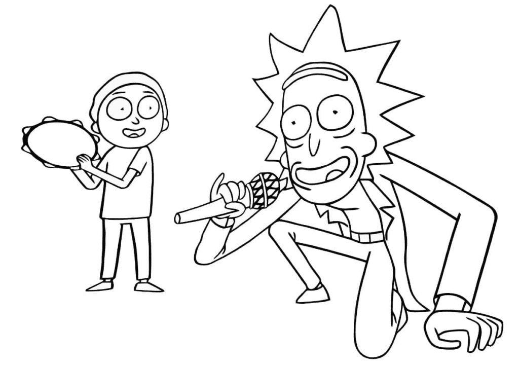 Rick et Morty chantent Coloriage