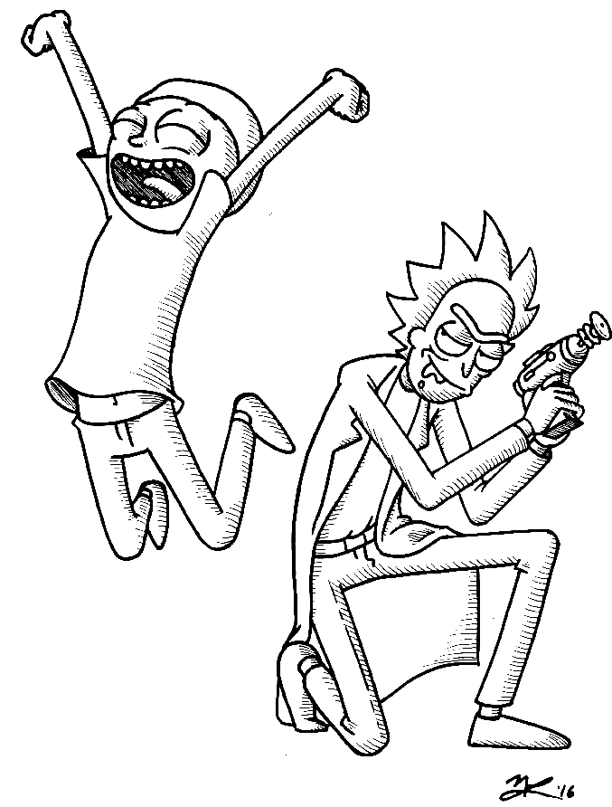 Rick and Morty to Print Coloring Page