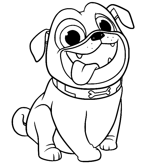 Rolly Pug Puppy Coloring Page